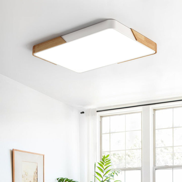 Chandelierias-Modern Rectangular Led Flush Ceiling Light-Flush Mount-White-