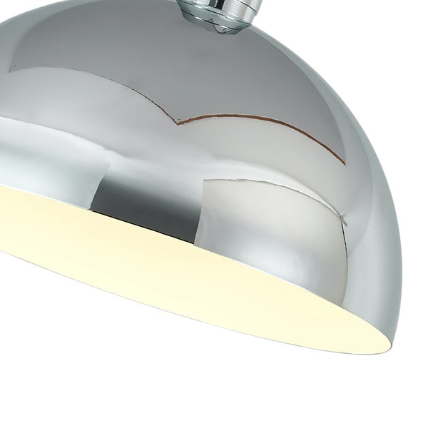 Chandelierias-Modern Single Light Chrome Dome Hanging Pendant-Pendant--