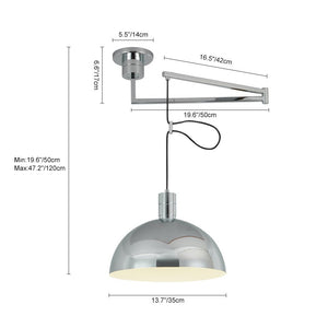 Chandelierias-Modern Single Light Chrome Dome Hanging Pendant-Pendant--