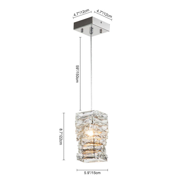 Chandelierias-Modern Single-Light Crystal Mini Hanging Pendant-Chandelier--