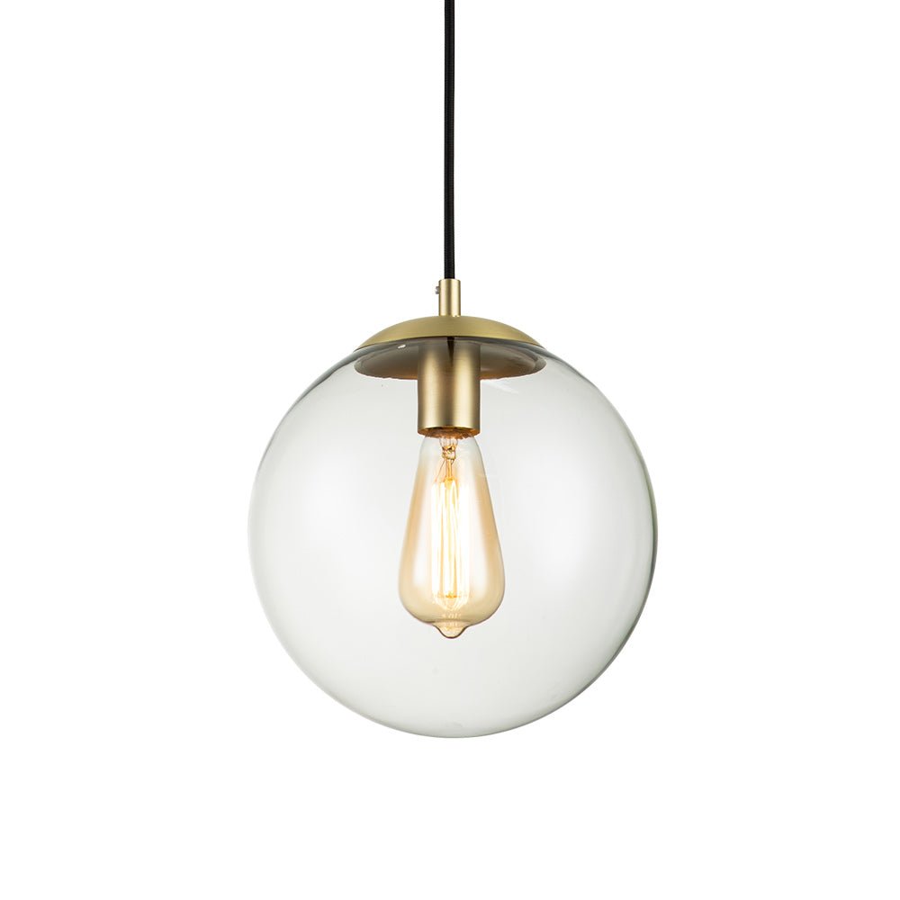 Modern Single Light Glass Globe Pendant | Chandelierias, Mid-century ...