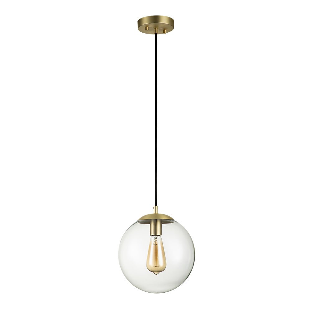 Modern Single Light Glass Globe Pendant | Chandelierias, Mid-century ...