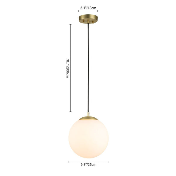 Chandelierias-Modern Single Light Glass Globe Pendant-Pendant-Opal-