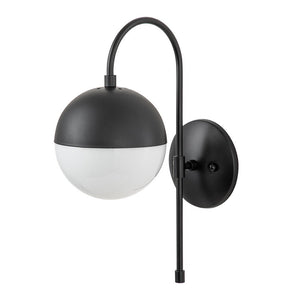 Chandelierias-Modern Single-Light Glass Globe Wall Sconce-Wall Light-Black-