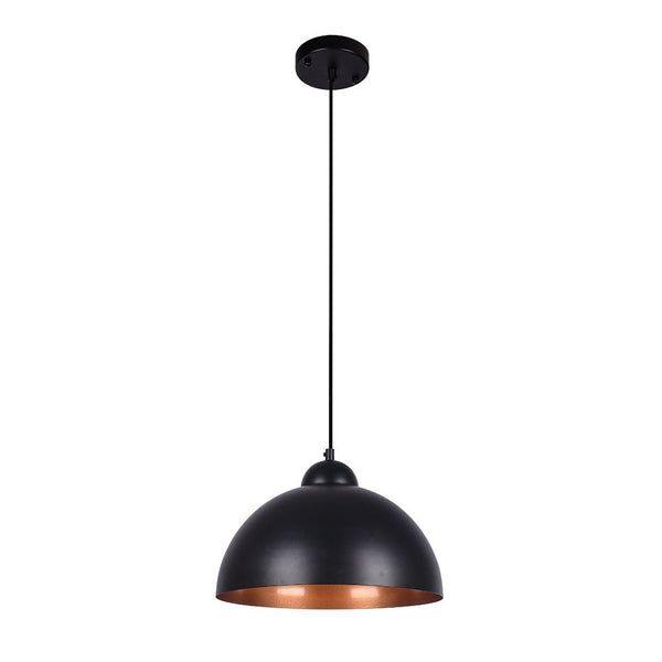 Chandelierias-Modern Single-Light Hanging Dome Pendant 2 Pieces-Pendant-Black 2 Pcs-