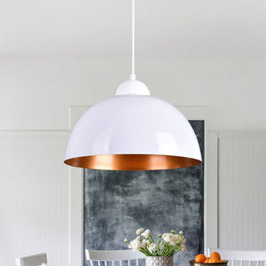 Chandelierias-Modern Single-Light Hanging Dome Pendant 2 Pieces-Pendant-White 2 Pcs-
