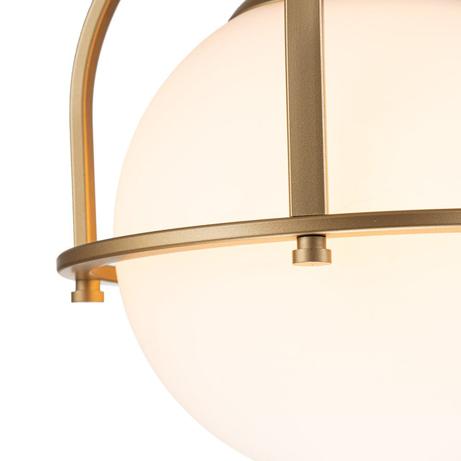 Chandelierias-Modern Single Light Opal Glass Globe Mini Pendant--Gold-