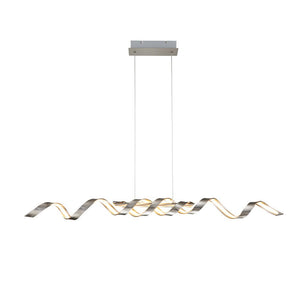 Chandelierias-Modern Spiral LED Kitchen Island Wavy Pendant Light-Pendant-Black-