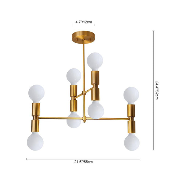 Chandelierias-Modern Sputnik Linear Semi Flush Mount-Semi Flush--