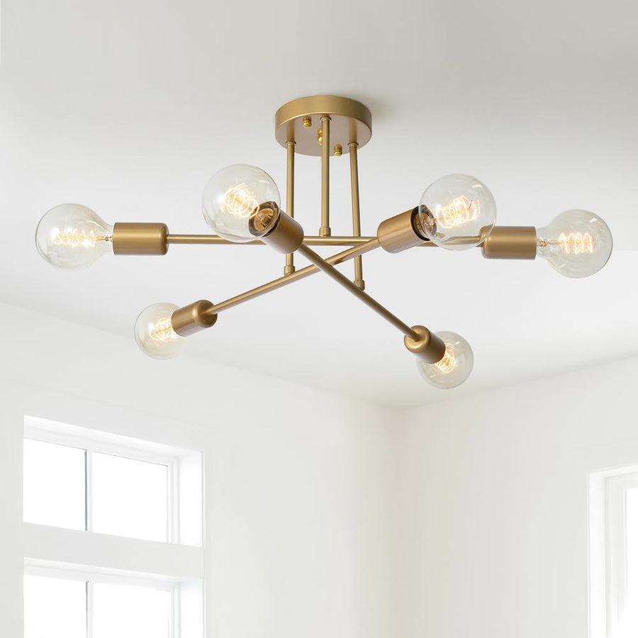 Chandelierias-Modern Sputnik Semi Flush Ceiling Light-Semi Flush--
