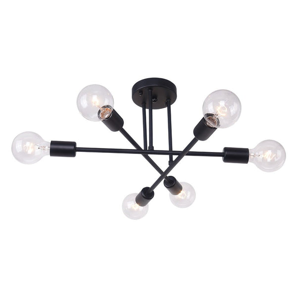 Chandelierias-Modern Sputnik Sphere Semi Flush Mount-Semi Flush-White-