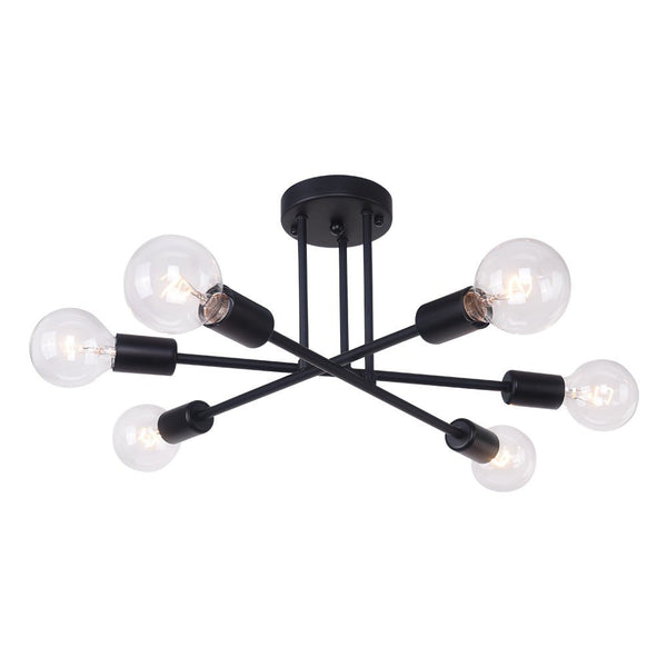 Chandelierias-Modern Sputnik Sphere Semi Flush Mount-Semi Flush-White-