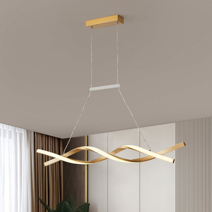 Chandelierias-Modern Stylish DNA Double Helix Dimmable LED Pendant-Pendant-Gold-