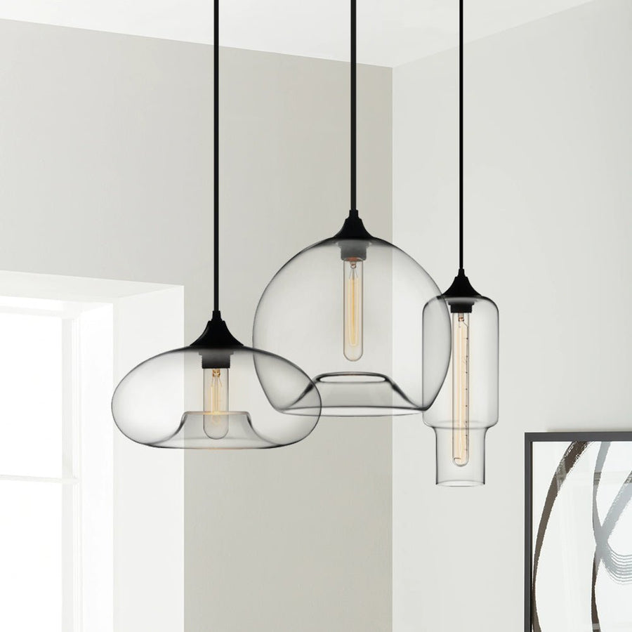 Chandelierias-Modern Three Lights Cluster Glass Pendant Lighting-Pendant--