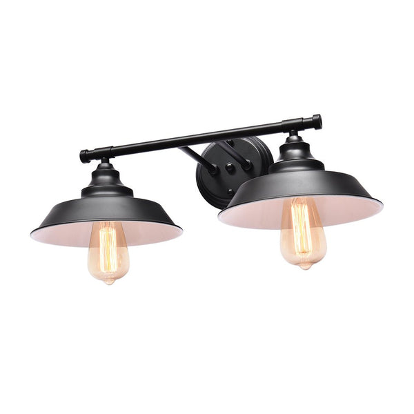 Chandelierias-Modern Transitional 2-Light Vanity Light-Chandeliers-Black-