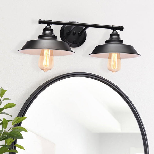 Chandelierias-Modern Transitional 2-Light Vanity Light-Chandeliers-Black-