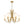 Chandelierias-Ruhlmann Style Brass 6-Light Cylinder Glass Chandelier-Chandeliers-Brass (Pre-order)-