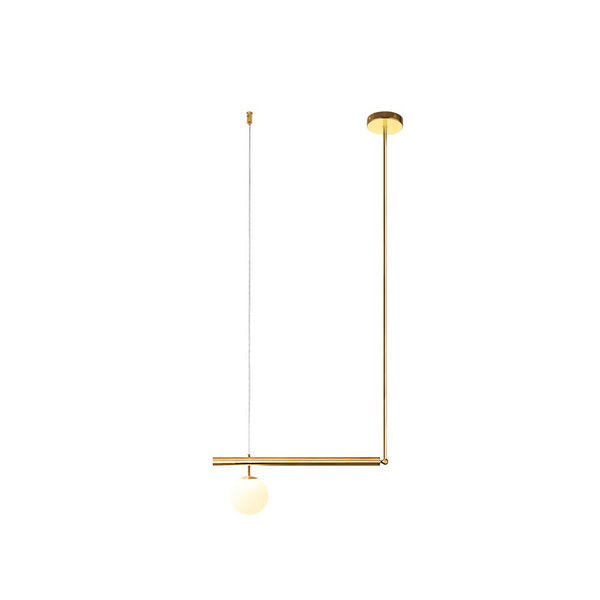 Chandelierias-Scandinavian Glass Globe Linear Chandelier-Chandelier-Brass-1 Bulb