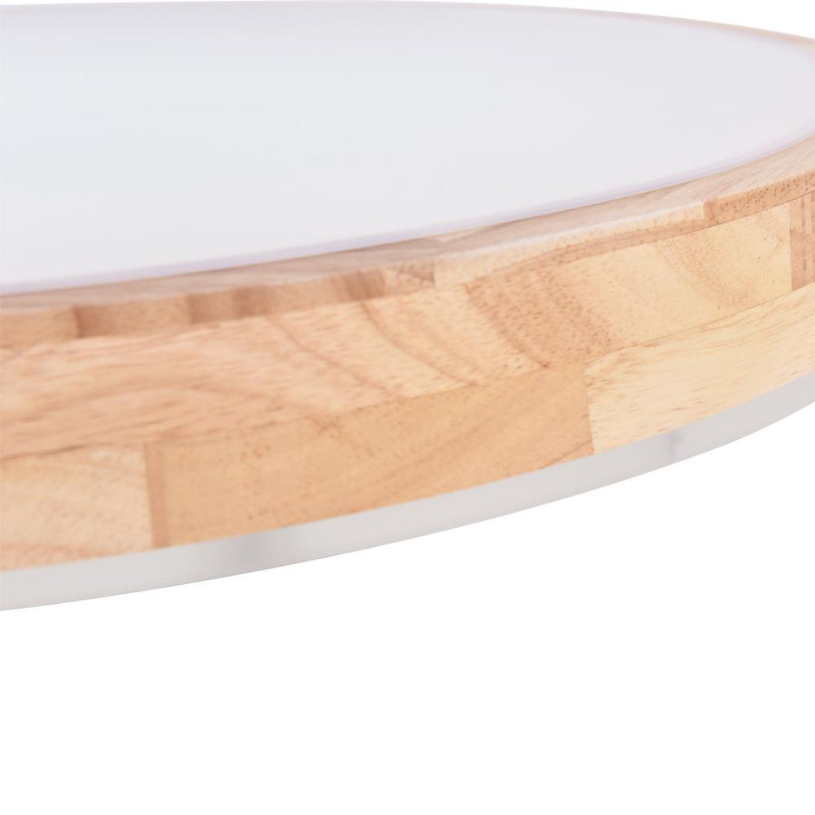 Chandelierias-Scandinavian Wooden Round LED Flush Mount-Flush Mount-Small-