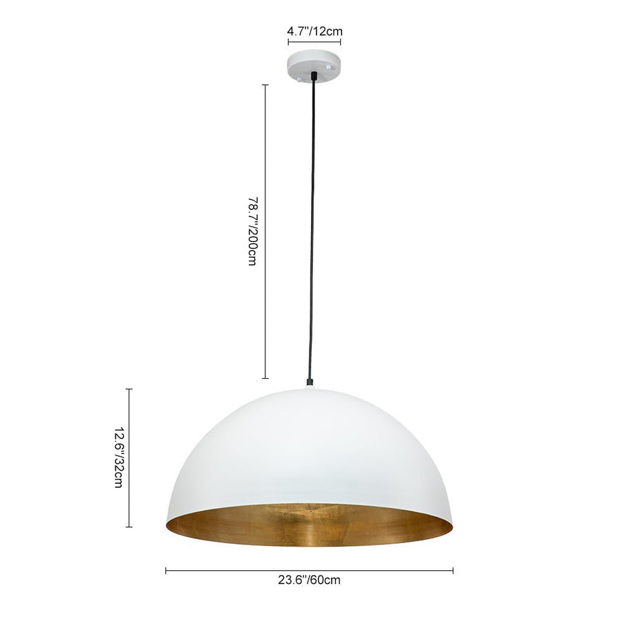 Chandelierias-Single-Light Hanging Oversized Dome Pendant-Pendant-39 in. (Customized & Not returnable)-White