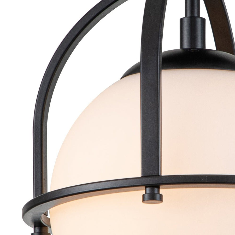 Chandelierias-Single Opal Glass Globe Semi Flush Mount Ceiling Light-Semi Flush-Gold-1 Bulb