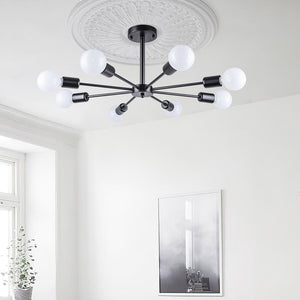 Chandelierias-Sputnik Light Chandelier Semi Flush Mount-Semi Flush-Black-