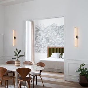 Chandelierias-Stylish Dimmable LED Marble Linear Tube Vanity Light-Wall Light-Chrome-