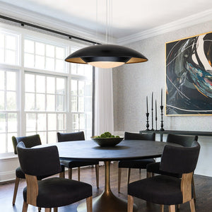 Chandelierias-Ultra-modern Nordic Flying-Saucer Dimmable LED Dome Pendant-Pendant-Black & Gold Leaf (Pre-order)-