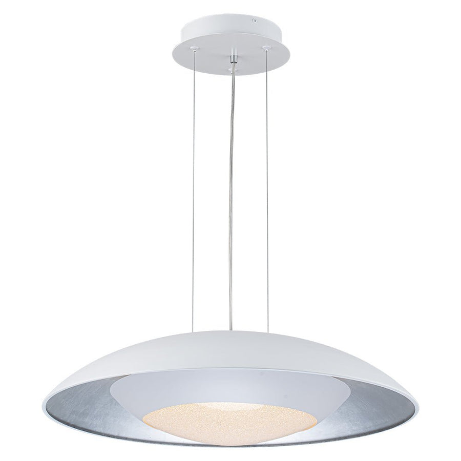 Chandelierias-Ultra-modern Nordic Flying-Saucer Dimmable LED Dome Pendant-Pendant-White & Silver Leaf (Pre-order)-