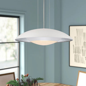 Chandelierias-Ultra-modern Nordic Flying-Saucer Dimmable LED Dome Pendant-Pendant-White & Silver Leaf (Pre-order)-