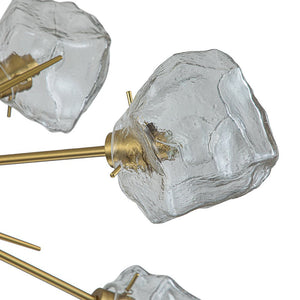 Chandelierias-Unique 12-Light Melting Ice Glass Sputnik Chandelier-Chandeliers-Brass (Pre-order & Arrive in 3 weeks)-12 Bulbs