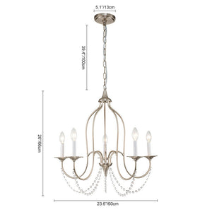 Chandelierias-Vintage 5-Light French Country Candle Style Chandelier-Chandeliers-Gold-