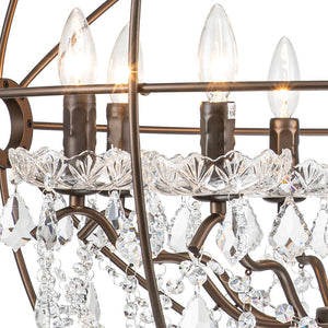 Chandelierias-Vintage 8-Light Orb Chandelier With Crystal Accents-Chandeliers-Nickel-