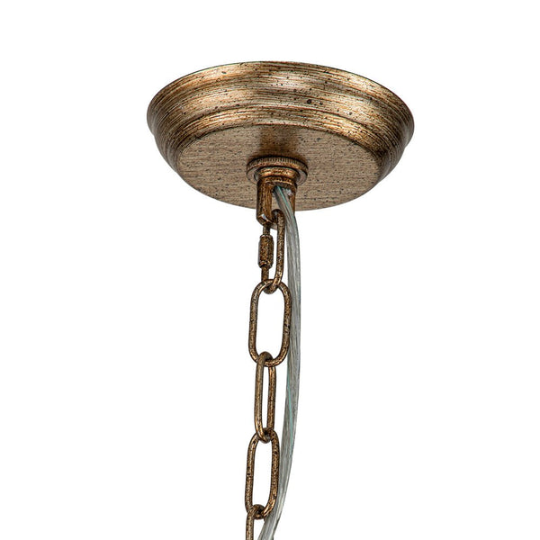 Chandelierias-Vintage Candle-Style 6-Light Crystal Lotus Chandelier-Chandeliers-Antique Brass-6 Bulbs