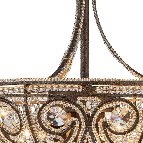 Chandelierias-Vintage Luxe 3-Light Bronze Crystal Semi-Flush Mount--Bronze-