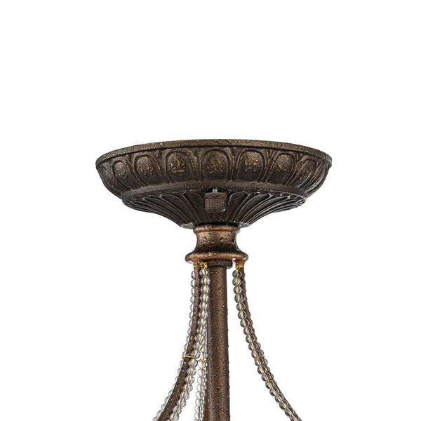 Chandelierias-Vintage Luxe 3-Light Bronze Crystal Semi-Flush Mount--Bronze-