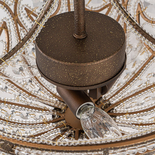 Chandelierias-Vintage Luxe 3-Light Bronze Crystal Semi-Flush Mount--Bronze-