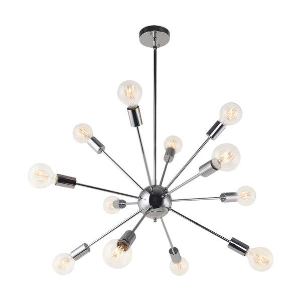 Chandelieria-Contemporary Glass Globe Sputnik Chandelier-Chandelier-Chrome-12 Bulbs